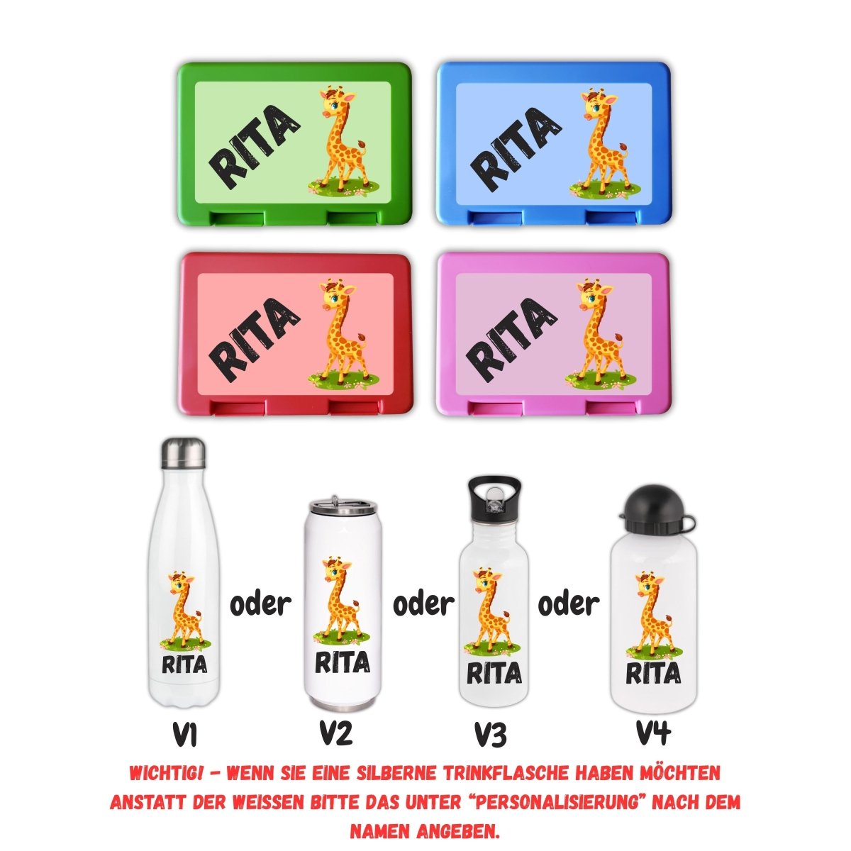 Personalisierte Brotzeitbox mit Trinkflasche mit Namen Einschulung_0001G - Herz Jesu
