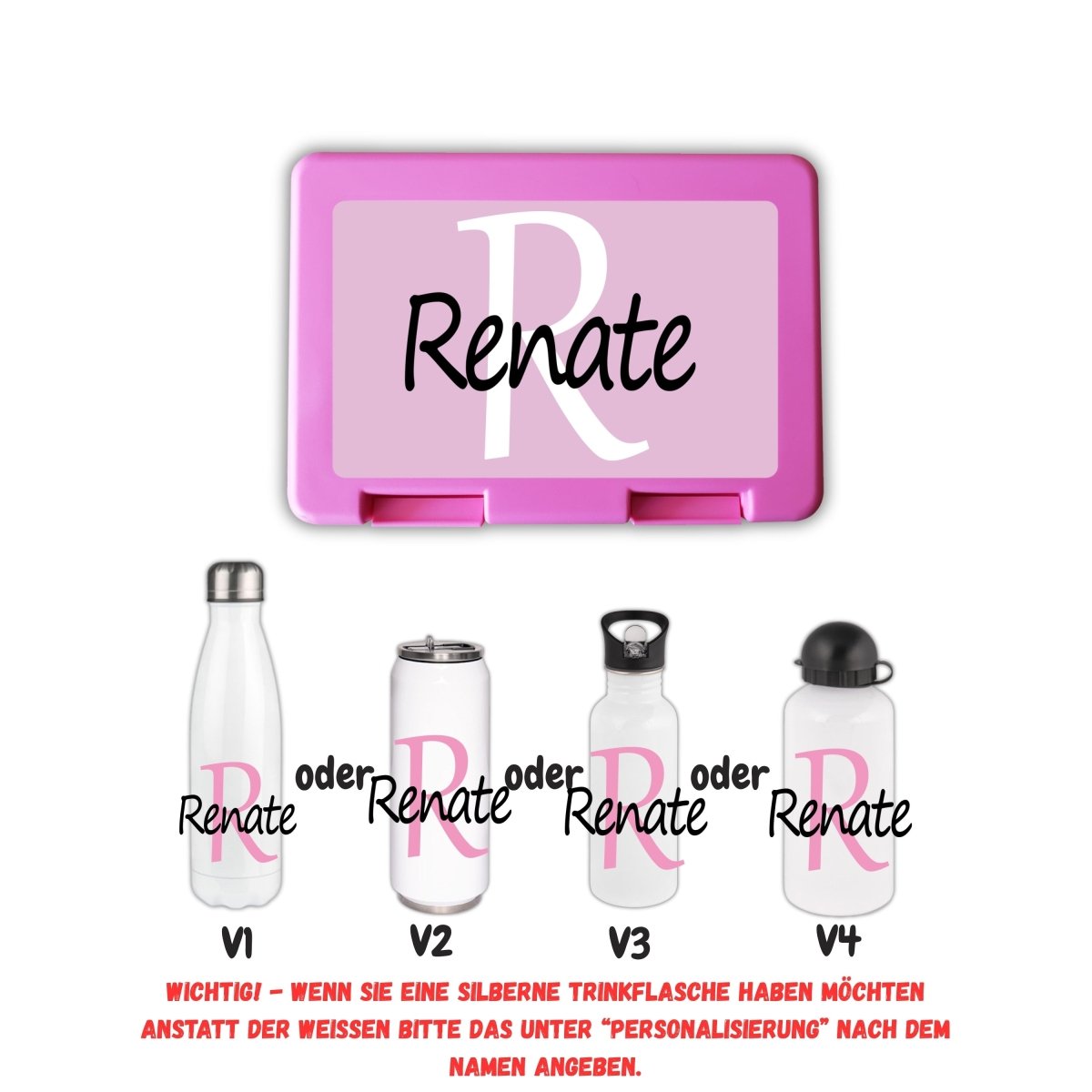 Personalisierte Brotzeitbox mit Trinkflasche mit Namen Einschulung_0010G - Herz Jesu
