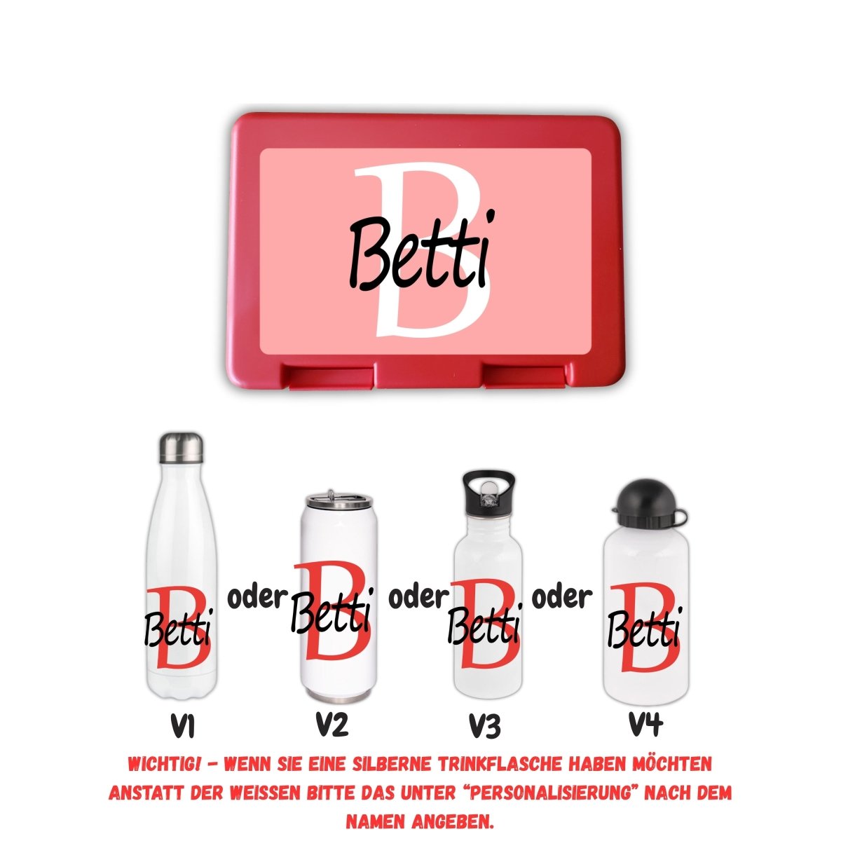 Personalisierte Brotzeitbox mit Trinkflasche mit Namen Einschulung_0010G - Herz Jesu