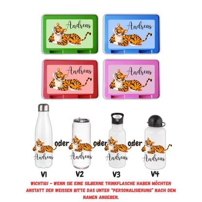 Personalisierte Brotzeitbox mit Trinkflasche mit Namen und Motiv Einschulung_0002G - Herz Jesu