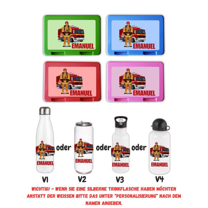 Personalisierte Brotzeitbox mit Trinkflasche mit Namen und Motiv Einschulung_0003G - Herz Jesu