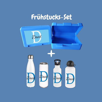 Personalisierte Brotzeitbox mit Trinkflasche mit Namen und Motiv Einschulung_0004G - Herz Jesu