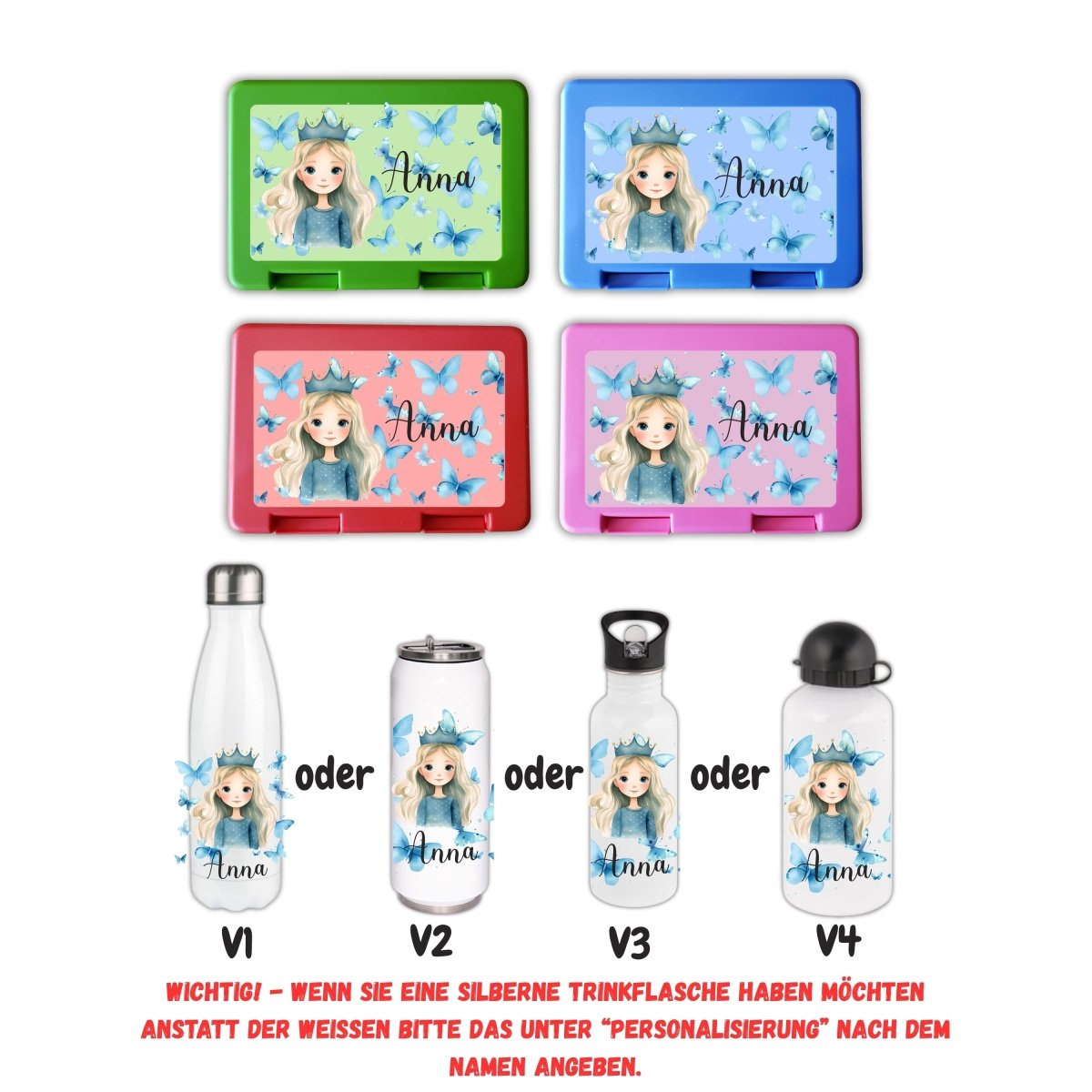 Personalisierte Brotzeitbox mit Trinkflasche mit Namen und Motiv Einschulung_0005G - Herz Jesu