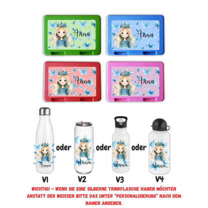 Personalisierte Brotzeitbox mit Trinkflasche mit Namen und Motiv Einschulung_0005G - Herz Jesu