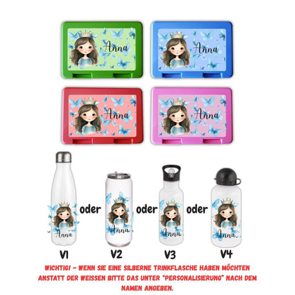 Personalisierte Brotzeitbox mit Trinkflasche mit Namen und Motiv Einschulung_0005G - Herz Jesu