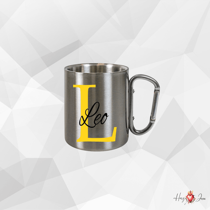 Personalisierte Edelstahl Tasse mit Namen Kaffeetasse Geschenkidee Camping Outdoor_001K - Herz Jesu