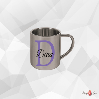 Personalisierte Edelstahl Tasse mit Namen Kaffeetasse Geschenkidee Camping Outdoor_001K - Herz Jesu