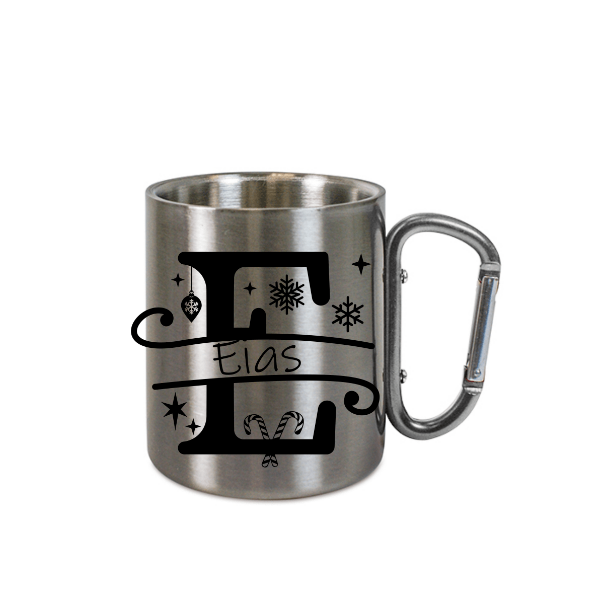 Personalisierte Edelstahl Weihnachtstasse mit deinem Namen Camping Outdoor_0006K - Herz Jesu
