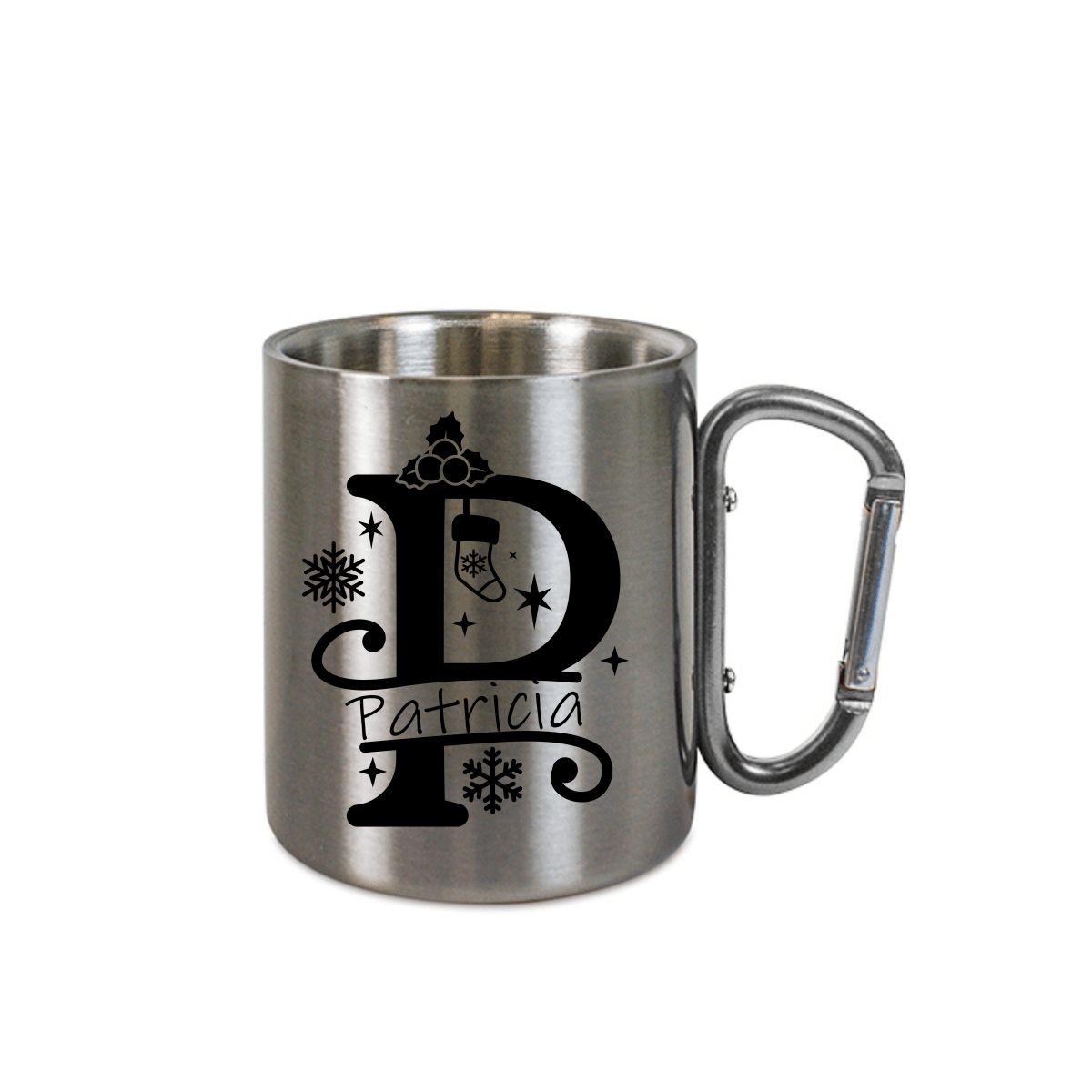 Personalisierte Edelstahl Weihnachtstasse mit deinem Namen Camping Outdoor_0006K - Herz Jesu