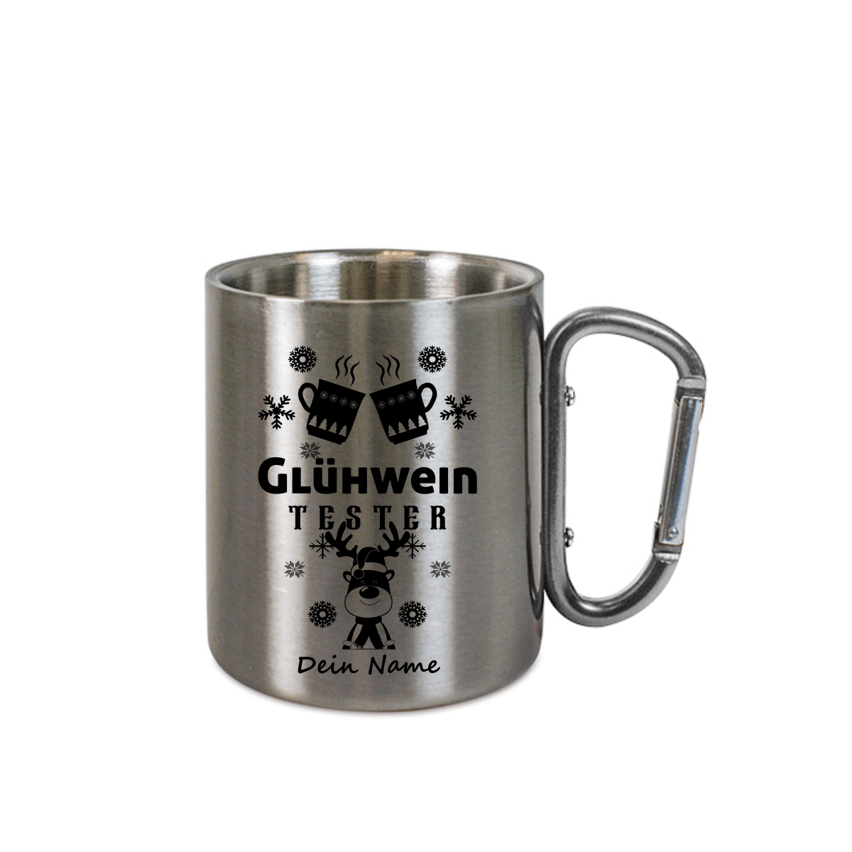 Personalisierte Edelstahl Weihnachtstasse mit deinem Namen Camping Outdoor_0007K - Herz Jesu