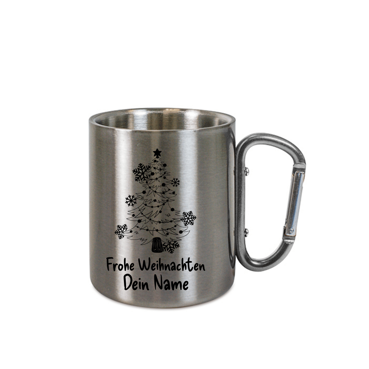 Personalisierte Edelstahl Weihnachtstasse mit deinem Namen Camping Outdoor_0007K - Herz Jesu