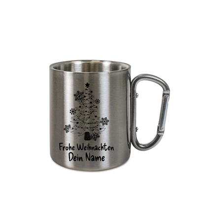 Personalisierte Edelstahl Weihnachtstasse mit deinem Namen Camping Outdoor_0007K - Herz Jesu