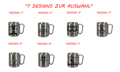 Personalisierte Edelstahl Weihnachtstasse mit deinem Namen Camping Outdoor_0007K - Herz Jesu