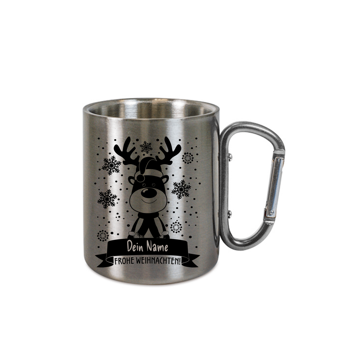 Personalisierte Edelstahl Weihnachtstasse mit deinem Namen Camping Outdoor_0007K - Herz Jesu