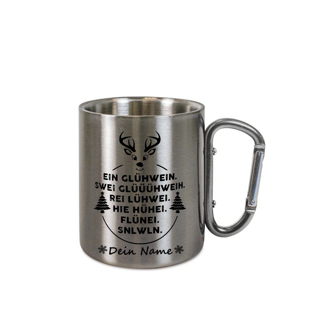 Personalisierte Edelstahl Weihnachtstasse mit deinem Namen Camping Outdoor_0007K - Herz Jesu