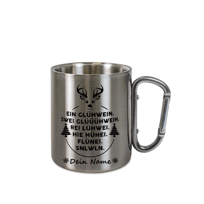 Personalisierte Edelstahl Weihnachtstasse mit deinem Namen Camping Outdoor_0007K - Herz Jesu