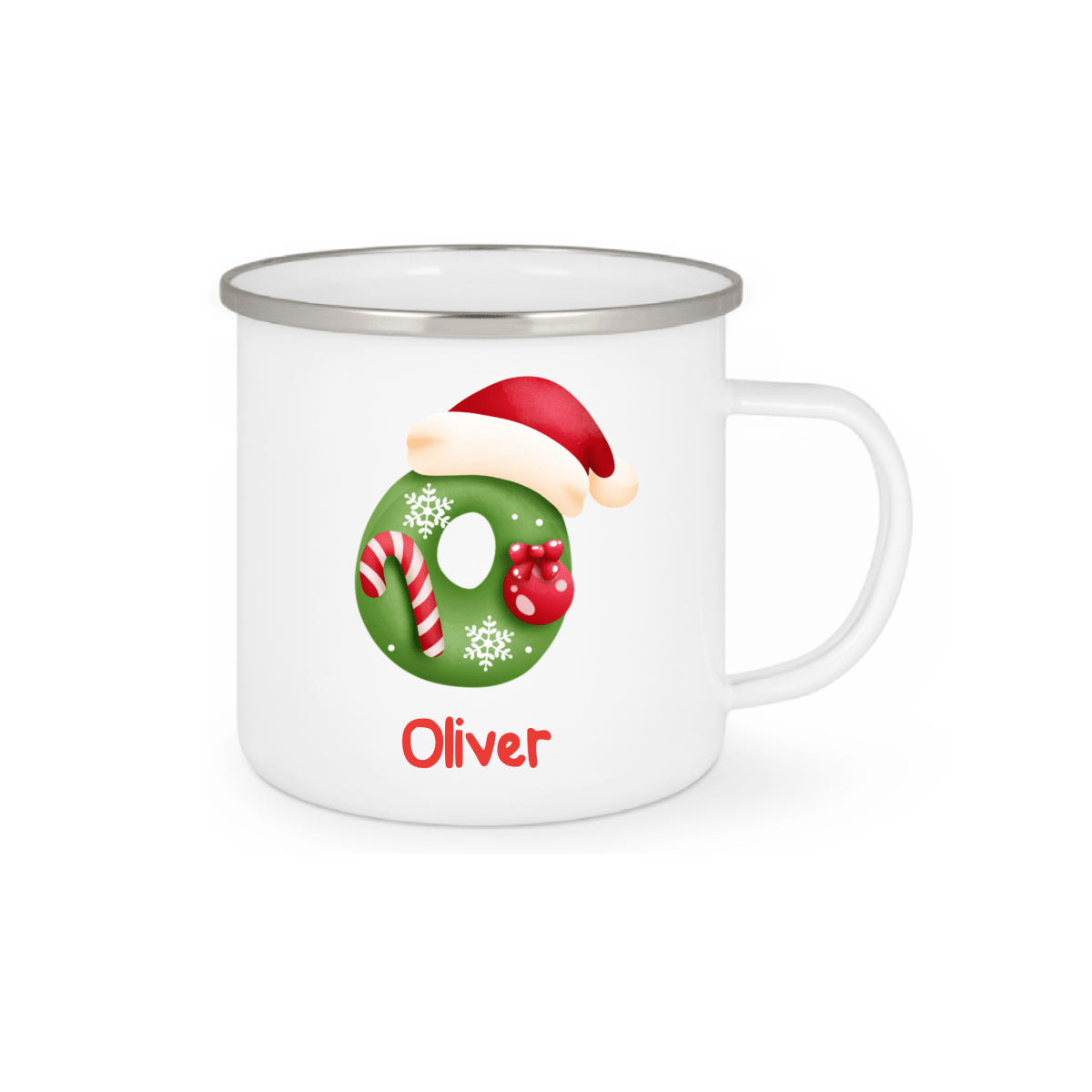 Personalisierte Emaille Tasse mit Namen Edelstahl Tasse_002H - Herz Jesu