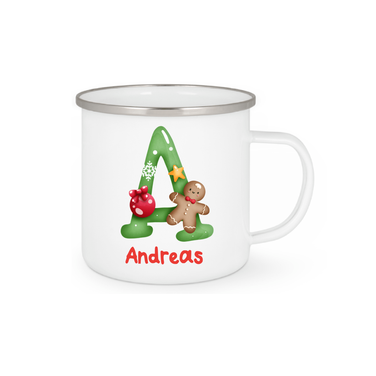 Personalisierte Emaille Tasse mit Namen Edelstahl Tasse_002H - Herz Jesu