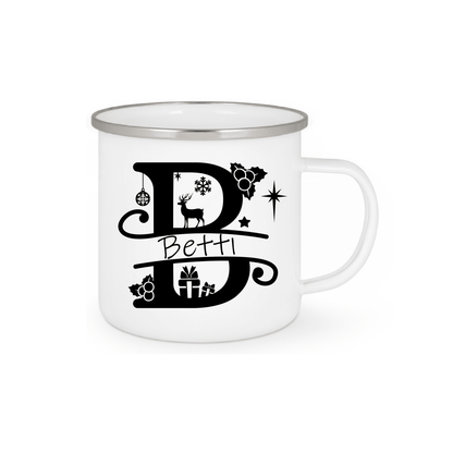 Personalisierte Emaille Tasse mit Namen Edelstahl Tasse_003H - Herz Jesu