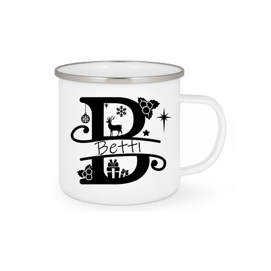 Personalisierte Emaille Tasse mit Namen Edelstahl Tasse_003H - Herz Jesu