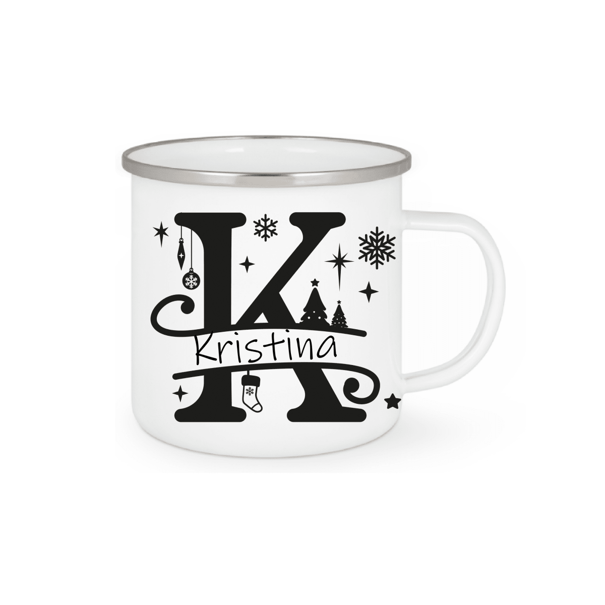 Personalisierte Emaille Tasse mit Namen Edelstahl Tasse_003H - Herz Jesu