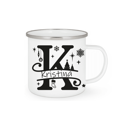 Personalisierte Emaille Tasse mit Namen Edelstahl Tasse_003H - Herz Jesu