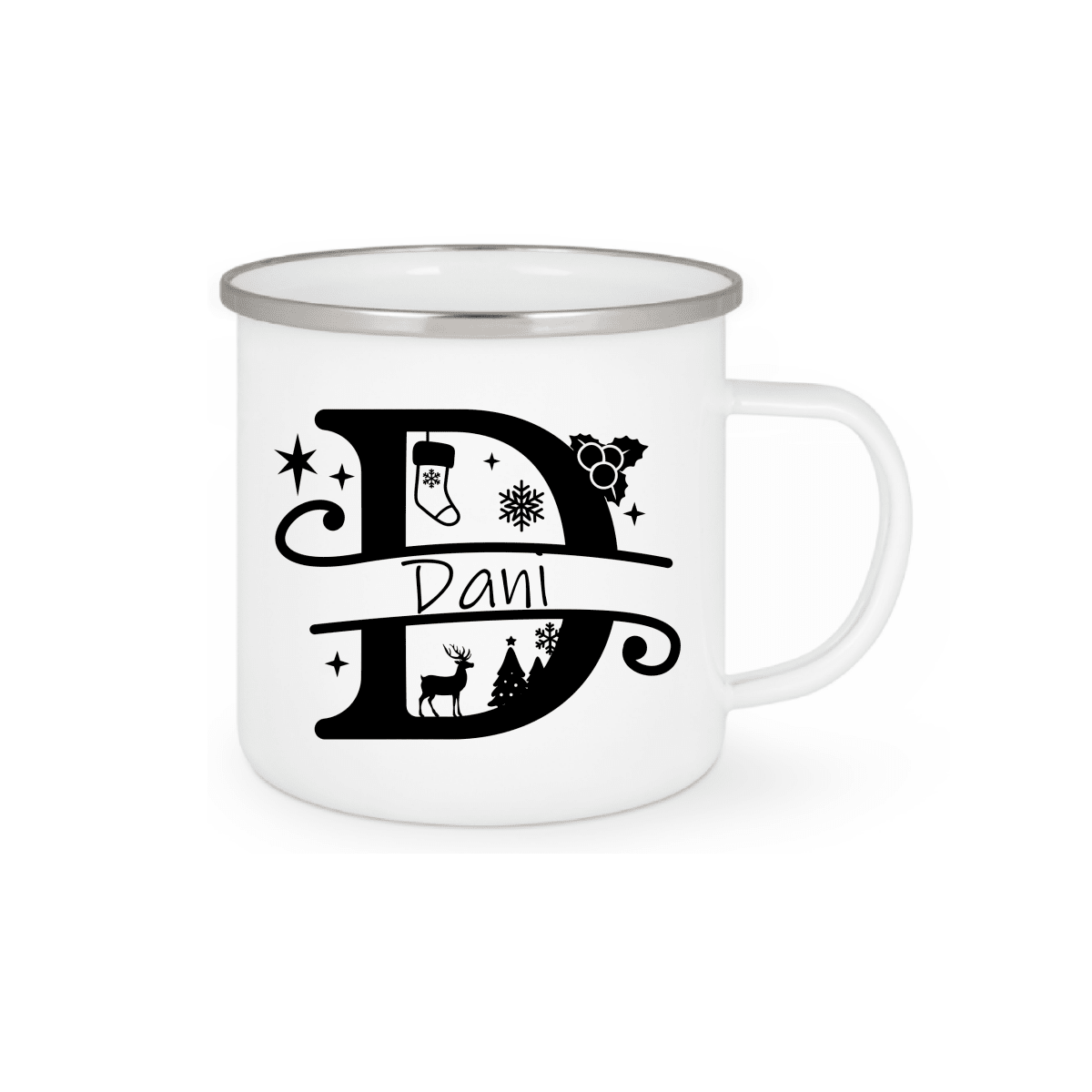 Personalisierte Emaille Tasse mit Namen Edelstahl Tasse_003H - Herz Jesu