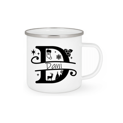 Personalisierte Emaille Tasse mit Namen Edelstahl Tasse_003H - Herz Jesu