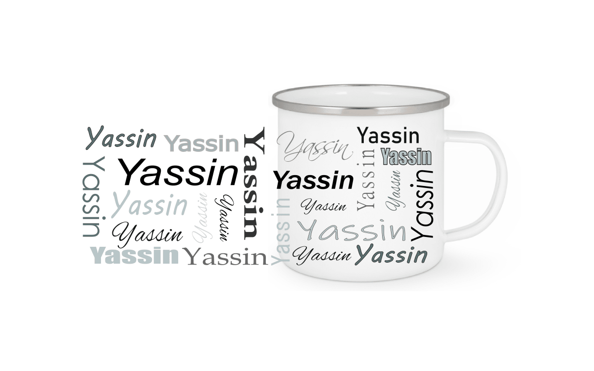 Personalisierte Emaille Tasse mit Namen Edelstahl Tasse_011H - Herz Jesu