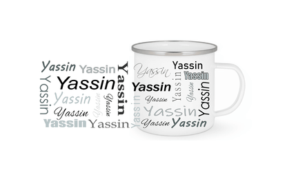 Personalisierte Emaille Tasse mit Namen Edelstahl Tasse_011H - Herz Jesu