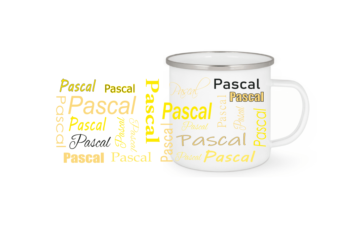 Personalisierte Emaille Tasse mit Namen Edelstahl Tasse_011H - Herz Jesu