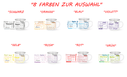 Personalisierte Emaille Tasse mit Namen Edelstahl Tasse_011H - Herz Jesu