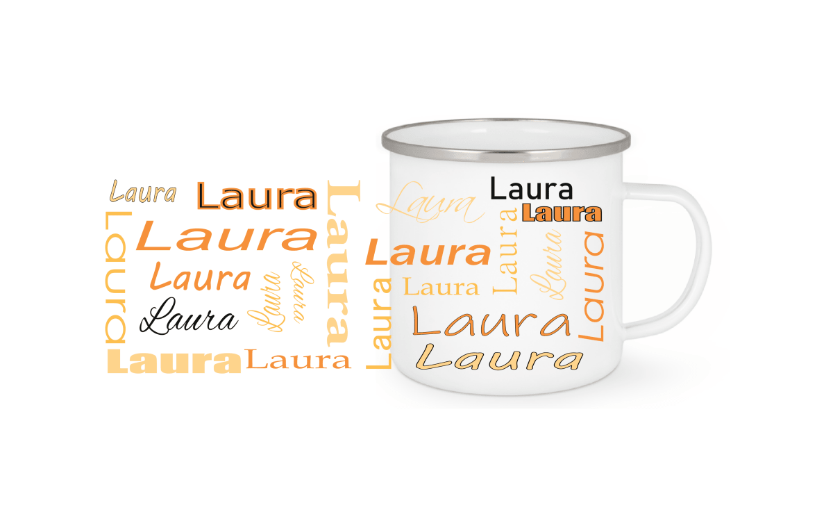 Personalisierte Emaille Tasse mit Namen Edelstahl Tasse_011H - Herz Jesu
