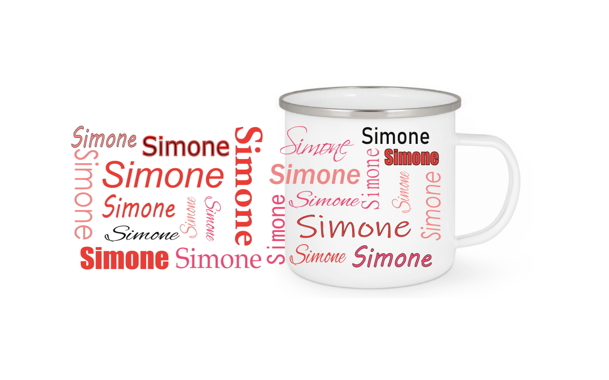 Personalisierte Emaille Tasse mit Namen Edelstahl Tasse_011H - Herz Jesu