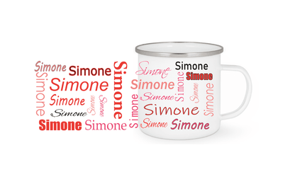 Personalisierte Emaille Tasse mit Namen Edelstahl Tasse_011H - Herz Jesu