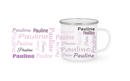Personalisierte Emaille Tasse mit Namen Edelstahl Tasse_011H - Herz Jesu