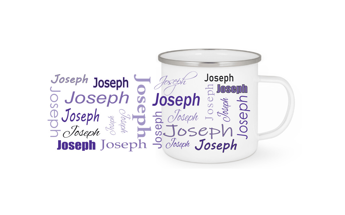 Personalisierte Emaille Tasse mit Namen Edelstahl Tasse_011H - Herz Jesu