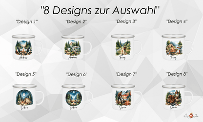 Personalisierte Emaille Tasse mit Namen Edelstahl Tasse_015H - Herz Jesu