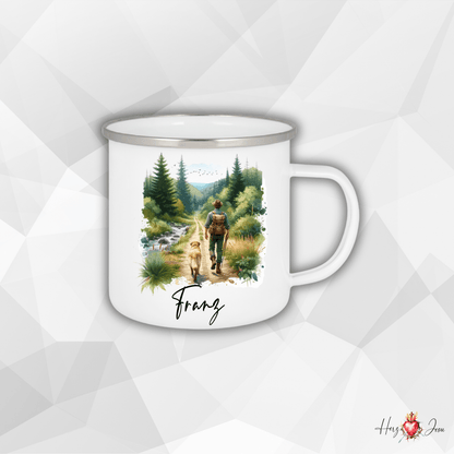 Personalisierte Emaille Tasse mit Namen Edelstahl Tasse_015H - Herz Jesu