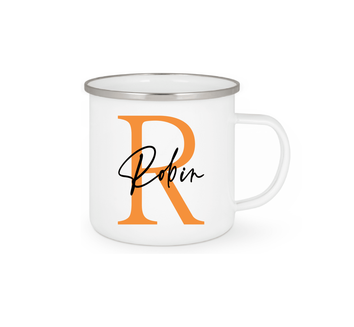 Personalisierte Emaille Tasse mit Namen Edelstahl Tasse_016H - Herz Jesu