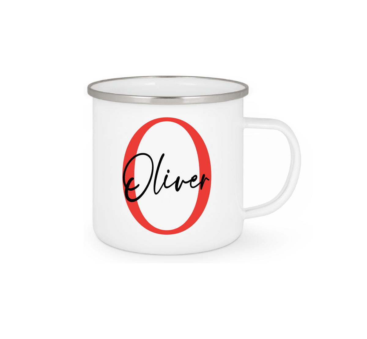 Personalisierte Emaille Tasse mit Namen Edelstahl Tasse_016H - Herz Jesu