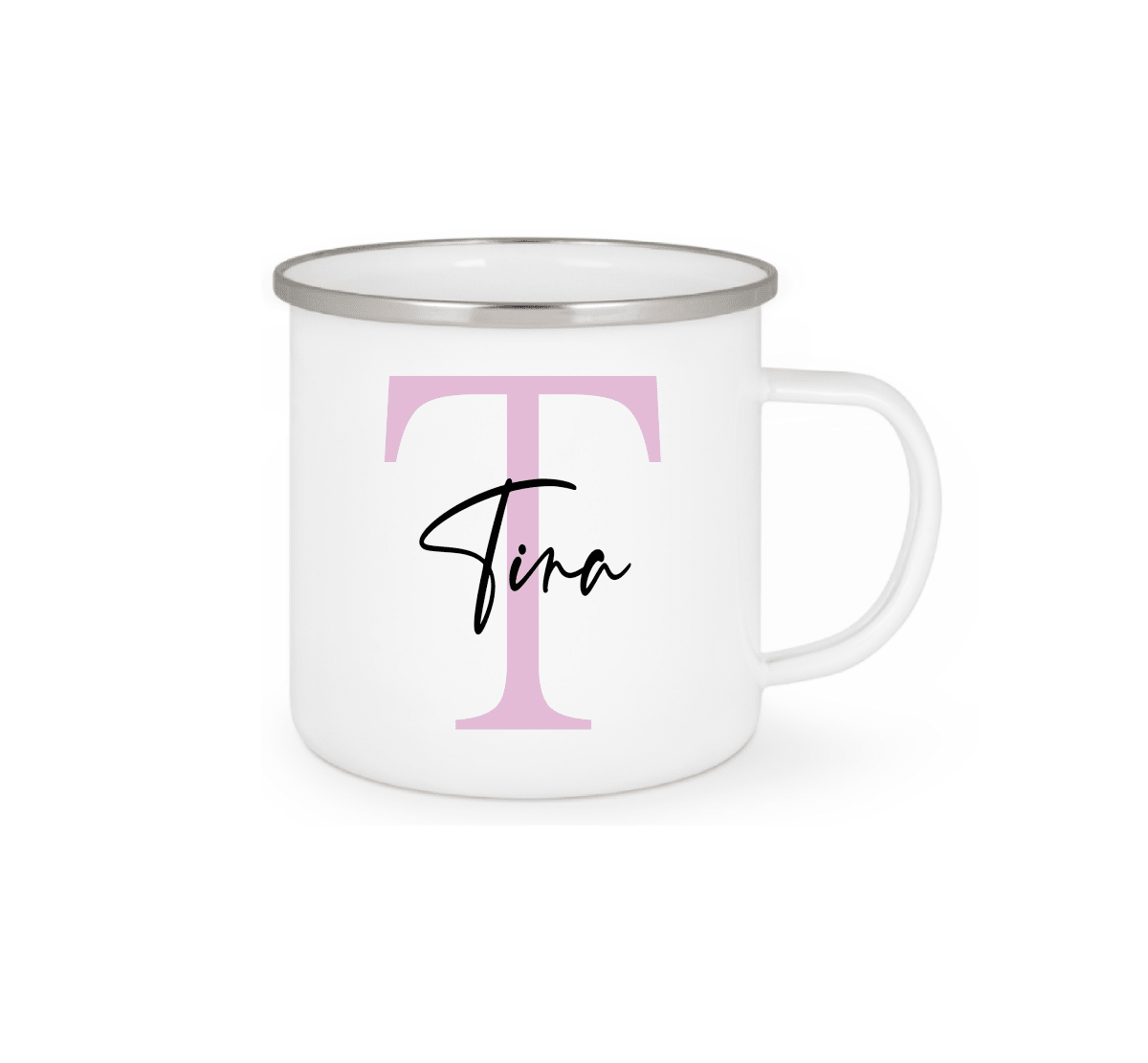 Personalisierte Emaille Tasse mit Namen Edelstahl Tasse_016H - Herz Jesu