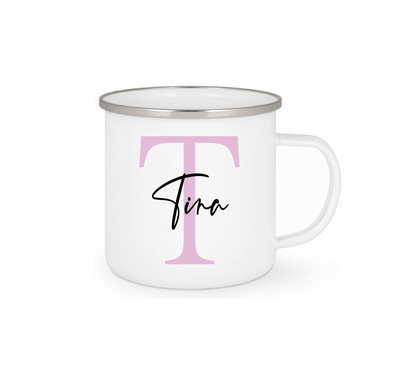 Personalisierte Emaille Tasse mit Namen Edelstahl Tasse_016H - Herz Jesu