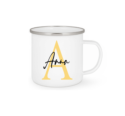Personalisierte Emaille Tasse mit Namen Edelstahl Tasse_016H - Herz Jesu