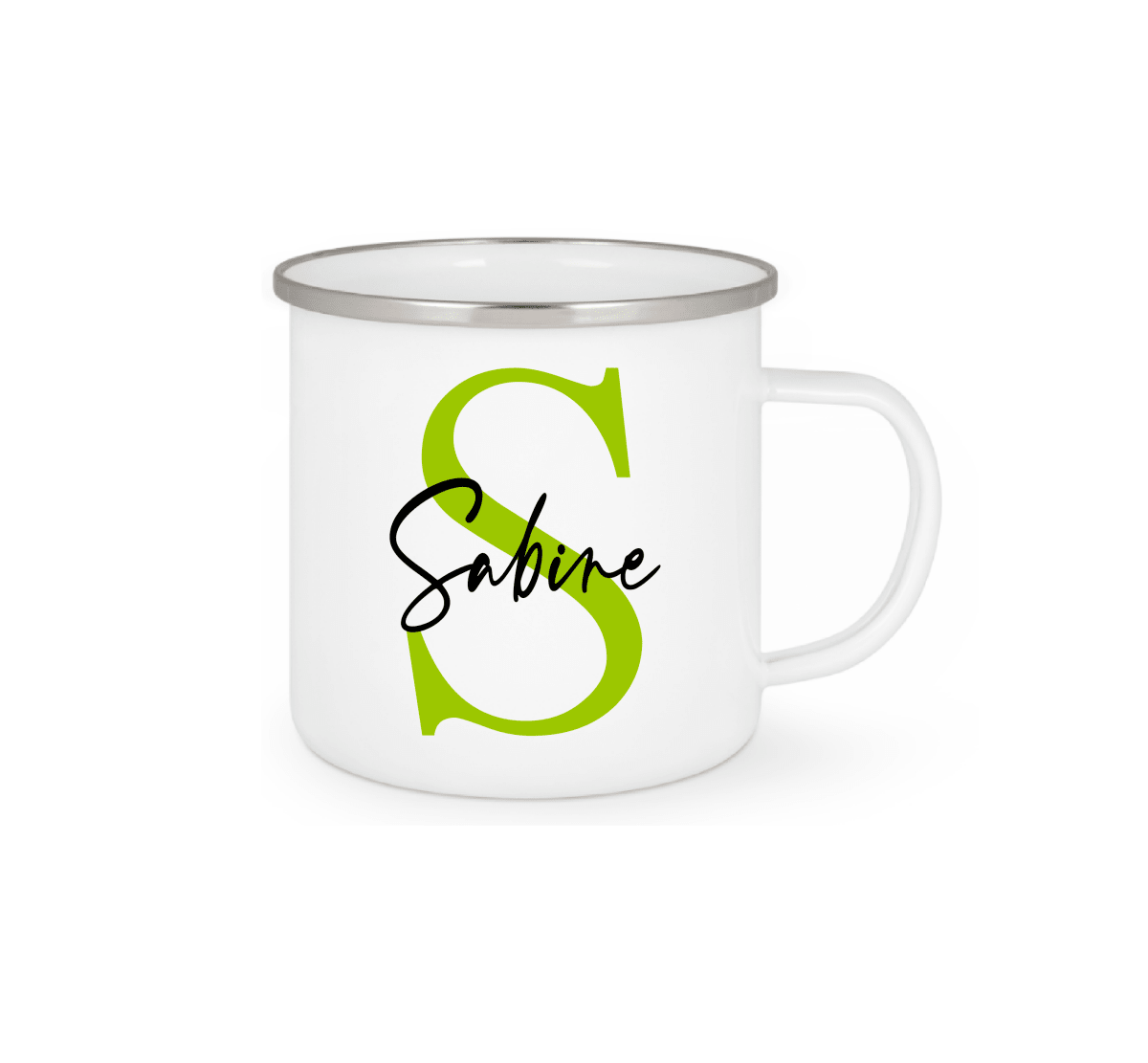 Personalisierte Emaille Tasse mit Namen Edelstahl Tasse_016H - Herz Jesu