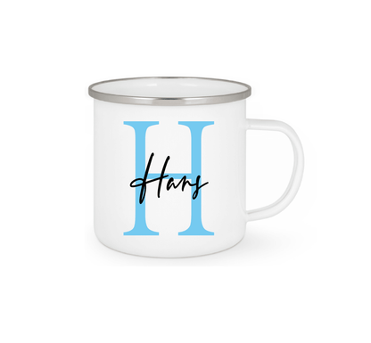 Personalisierte Emaille Tasse mit Namen Edelstahl Tasse_016H - Herz Jesu