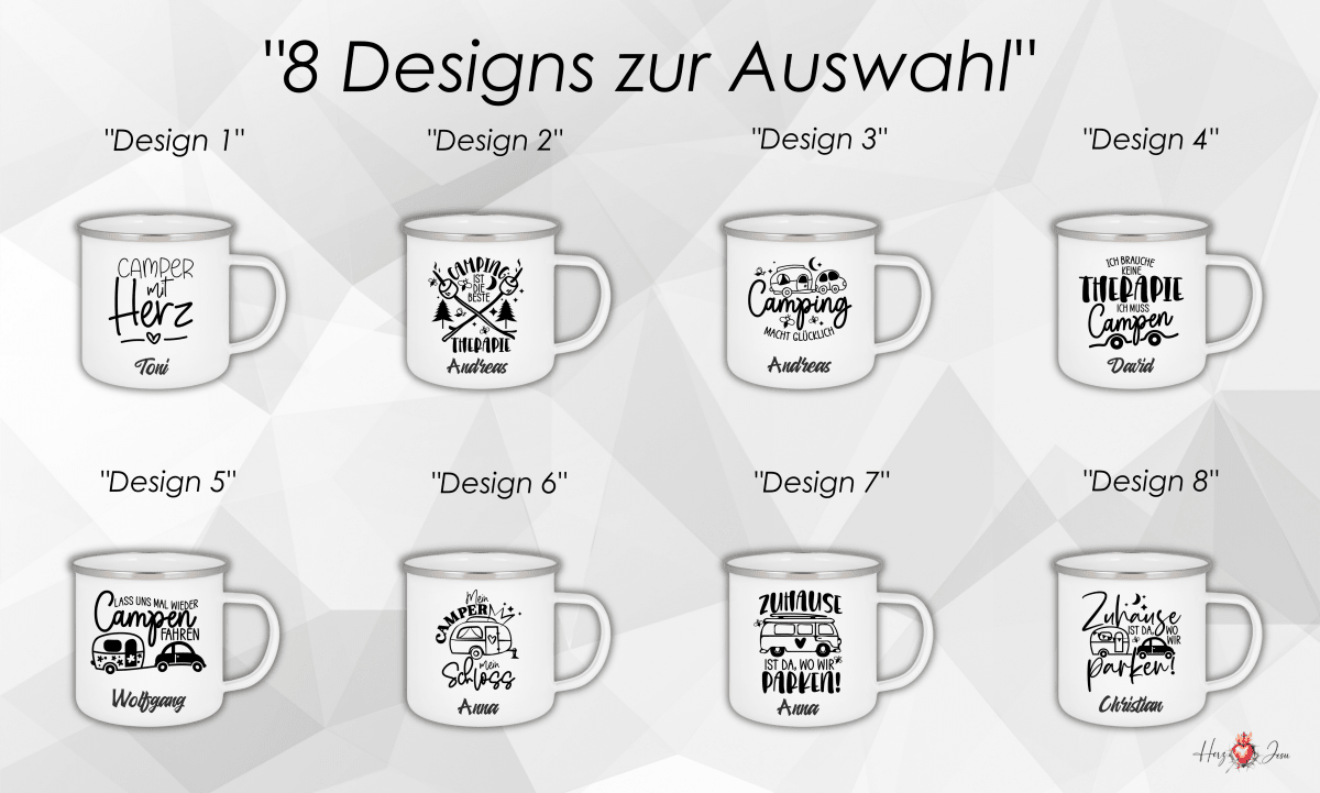 Personalisierte Emaille Tasse mit Namen Edelstahl Tasse_022H - Herz Jesu