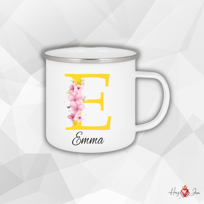 Personalisierte Emaille Tasse mit Namen Edelstahl Tasse_024H - Herz Jesu