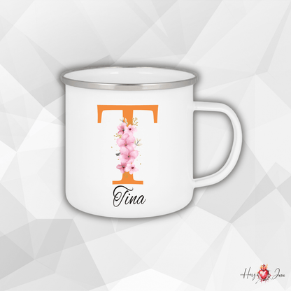 Personalisierte Emaille Tasse mit Namen Edelstahl Tasse_024H - Herz Jesu