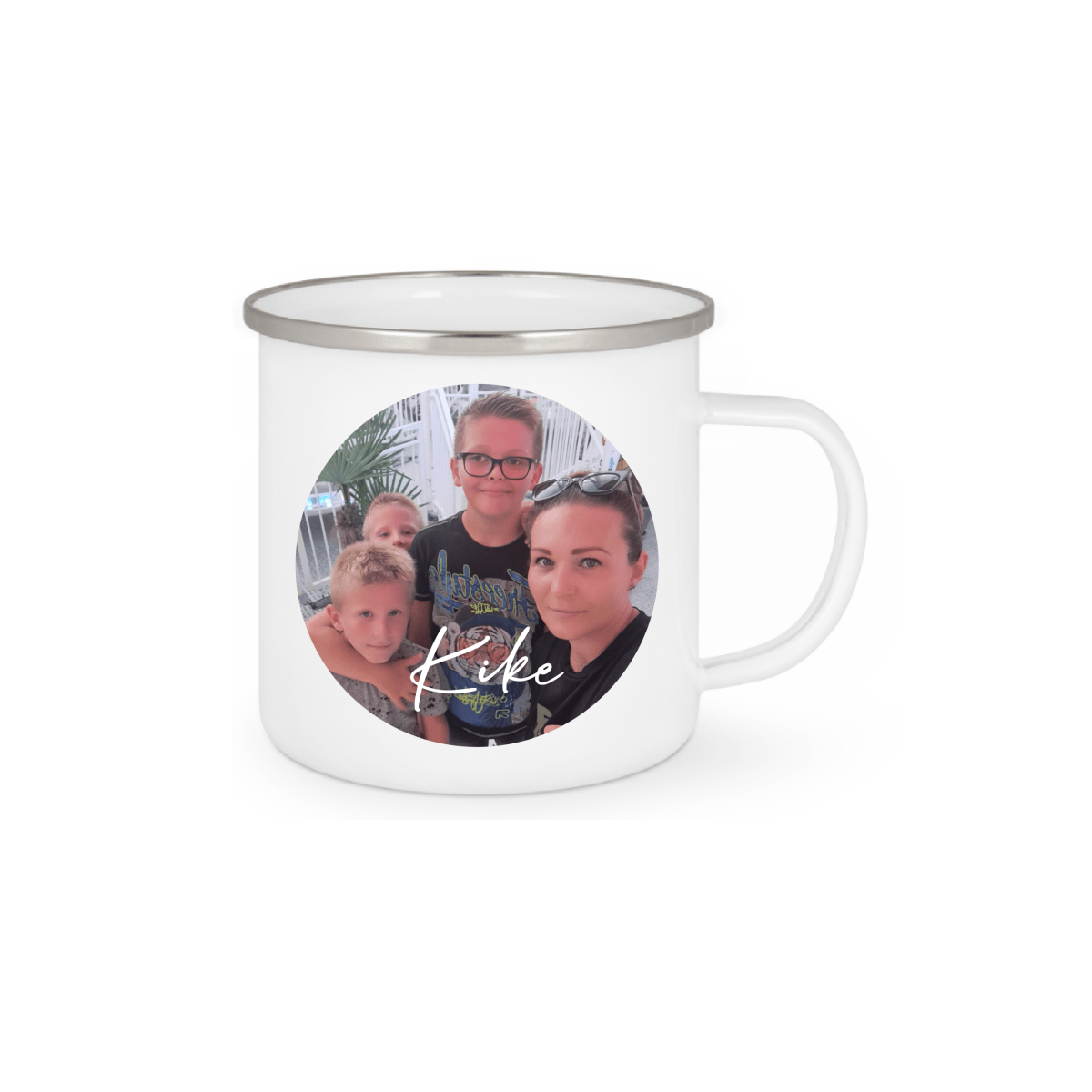 Personalisierte Emaille Tasse mit Namen/Bild Edelstahl Tasse_018H - Herz Jesu